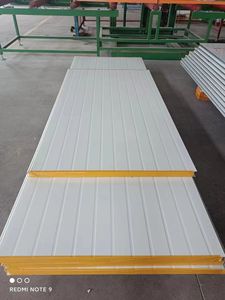 Panel Sándwich de Lana de Roca con Relieve de 10CM, Placa de Revestimiento Metálico para <span class=keywords><strong>Aislamiento</strong></span> Térmico, para Interiores de Almacenes y Laboratorios - Product Image 3