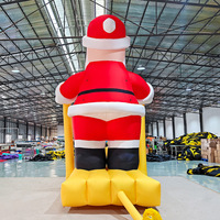 Père Noël géant avec logo gonflable personnalisé Jolly Christmas Figure pour la décoration du centre commercial et les promotions des fêtes