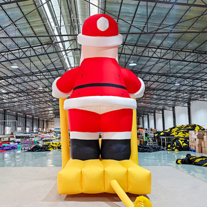 Père Noël géant avec logo gonflable personnalisé Jolly Christmas Figure pour la décoration du centre commercial et les promotions des fêtes - Product Image 3