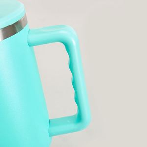 Mug de voyage isotherme en acier inoxydable 40 oz avec logo personnalisé, gobelet à café 40 oz bleu sarcelle avec poignée - Product Image 2