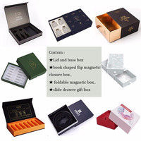 Caja de Regalo con Logotipo Personalizado al por Mayor, Caja de Embalaje Magnética de Cartón Rígido Azul Oscuro con Inserto de Espuma EVA