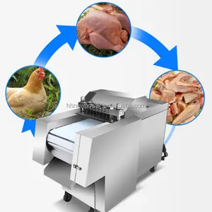 Commercial frozen fish duck chicken meat with bone cube cutter/fresh whole chicken cube cutting machine