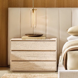 طاولة نوم من الترافرتين الطبيعي بدرج متعدد الاستخدامات لغرفة النوم والمداخل - Product Image 1