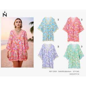 เสื้อคลุมชายหาดแบบผีเสื้อ แขนกลาง ขนาด 88x54 ซม. สำหรับคลุมชุดว่ายน้ำ - Product Image 1