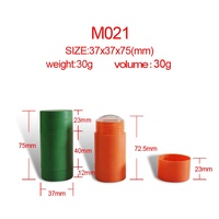 M021 Contenant vide rond pour stick déodorant 30ml 50ml, tube rotatif à remplissage par le bas, vente en gros, stick déodorant parfumé à action rapide
