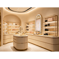 Meubles de magasin de cosmétiques modernes pour la vente de produits de soin de la peau, organisateur de parfums, étagère avec éclairage LED, présentoir de maquillage sur pied