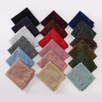 Foulard Turban Uni en Polyester à Paillettes pour Femme, Voile Transparent en Tulle, Hijab Musulman Respirant et Léger pour Printemps-Été