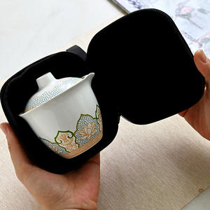 <b>Japanese</b> Style Ceramic Kung Fu Tea <b>Set</b> Porcelain 3-Piece Portable Outdoor Travel <b>Teapot</b> With Cups For Gift - Product Image 2