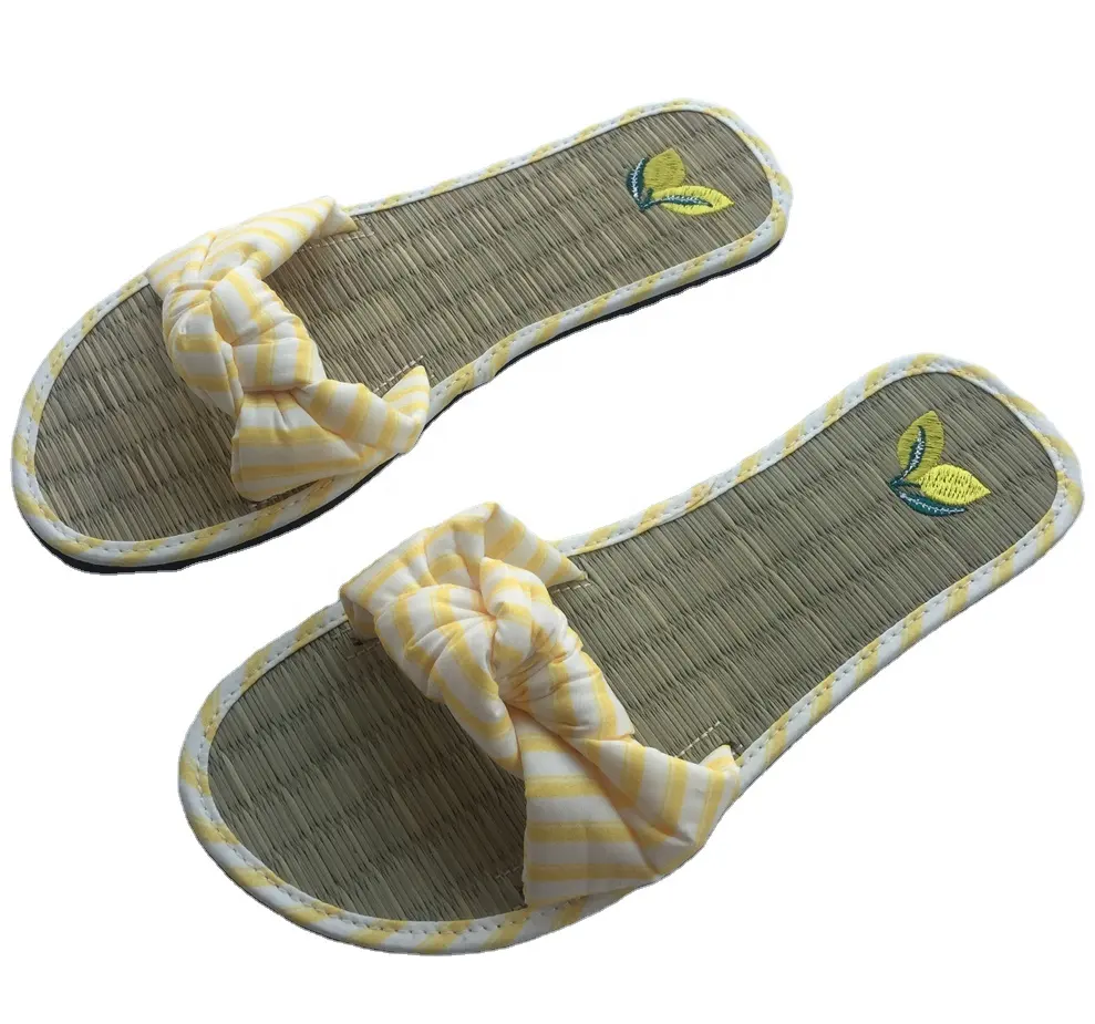 cheap wholesale straw slipper, woven straw fabric for slippers, wholesale straw mat slipper