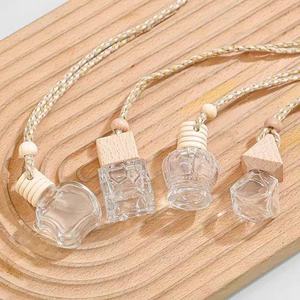 Ambientador colgante pequeño de varias formas de 10ml, botella difusora de Aroma de fragancia, botella de vidrio de Perfume transparente para coche - Product Image 2