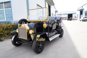 Voiture électrique classique vintage à toit ouvert, véhicule de tourisme robuste avec auvent de pluie pour attraction touristique - Product Image 3