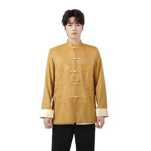Vêtements traditionnels <span class=keywords><strong>chinois</strong></span> modernes brodés de dragons, costumes Tang, t-shirts, vestes, manteaux du Nouvel An pour hommes adultes - Product Image 5