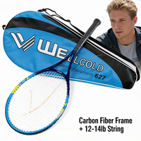 Raquette de tennis junior OEM personnalisée de 27 pouces, cordage en nylon pré-cordé, poignée en bois, ensemble pour enfants avec sac de transport pour débutants