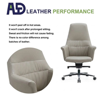 Fauteuil de réunion ergonomique moderne en cuir, pivotant, avec structure chromée en cantilever, pour bureau et salon – Vente directe usine