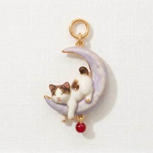 Taza <span class=keywords><strong>de</strong></span> té vintage, Gato siamés, Adorno <span class=keywords><strong>de</strong></span> bronce, Rayas azules y blancas, Gato blanco, Literario, Nicho, DIY, Collar, Colgante - Product Image 6