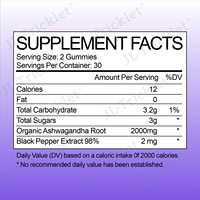 JULONG OEM supplément gommeux de sommeil à l'ashwagandha L-théanine extrait d'ashwagandha biologique Ksm-66 gommes végétaliennes à l'ashwagandha