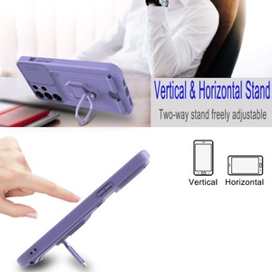 Funda Antigolpes con Anillo y Cordón para <span class=keywords><strong>Samsung</strong></span> <span class=keywords><strong>Galaxy</strong></span> S26 Ultra S225 S24 S23 con Ranura para Tarjetas y Cubierta Deslizante para la Cámara - Product Image 4