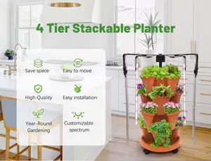 Vasos para cultivo de flores em forma de pétala, plantadores de jardinagem vertical para ambientes internos, vegetais e alface e morango