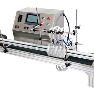 4 Heads Table <b>Top</b> Liquid Filling Machine Semi Automatic Carbonated Drink Filling Machine Beverages Liquid Soap with Plastic Cans - Product Image 4