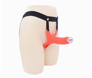 Consolador de arnés con correa realista hueca de silicona para parejas, lesbianas, gays, con condón especial para artículos masculinos con cinturón - Product Image 2