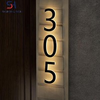 Numéros de maison personnalisés en acier inoxydable rétroéclairés par LED pour hôtel, entreprise, bâtiment, mur