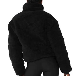 Ventes en gros de manteaux et vestes pour femmes, vêtements à revers côtelés, polaire, vêtements d'extérieur, manteaux pour femmes grande taille, fermeture éclair intégrale, manteaux en laine d'hiver pour femmes - Product Image 6