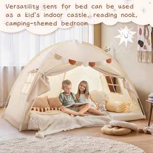 Tente de jeu pour enfants, lit à baldaquin pour jumeaux, maison de rêve intérieure, cadeau de Noël - Product Image 2