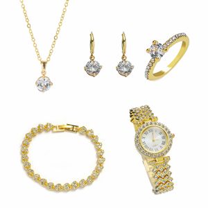 Sang Trọng La Mã Thạch Anh Phụ Nữ Đồng Hồ Bướm Vòng Cổ Vòng Tay Trang Sức Set Lá Ngọc Trai Vòng Cổ Vòng Tay Bông Tai Đồng Hồ Thiết Lập - Product Image 4