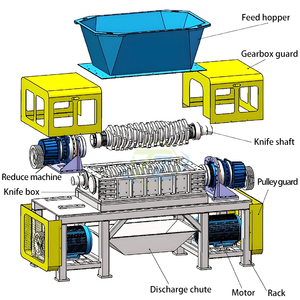 Heavy Duty 2000-5000kg/H Cross Cut <strong>Shredder</strong> Machine Paper Iron Steel Disc Wood Plastic Bottle Corn Cardboard Cotton Cloth Double - Product Image 3