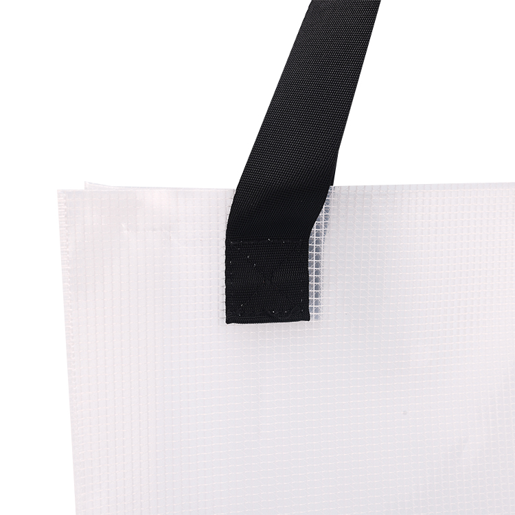New arrival Custom logo fashion transparent ribbon handle plastic travel beach gift PVC shopping tote bag