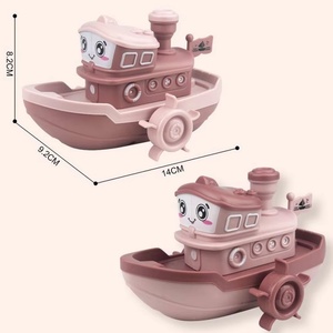 Promotional <b>Toys</b> Children Gift <b>Swimming</b> Bath Cute Wind Clockwork Ship DIY Assemble Plastic Water Play Surprise Spring Boats - Product Image 5