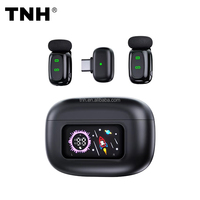 Microphone cravate sans fil TNH T80 Plug and Play avec fonction de transformation vocale pour l'enregistrement de Vlogs et TikTok