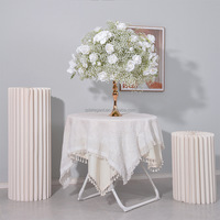 Décoration de mariage de luxe, fleurs artificielles pour table, gypsophile, fausse fleur de souffle de bébé, rose, grande boule de fleurs pour centre de table