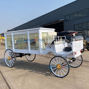 Factory Customized Vintage Pure White Coffin Funeral Hearse Antique Horse Drawn/electric Buggy Electric Funeral Horse Hearse Car - Product Image 2