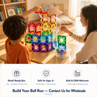 Bloques de Construcción Magnéticos, Juego de Pista de Canicas STEM para Niños de 3+ Años, Juguete Educativo con Bolas, Regalo para Niños y Niñas