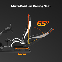 Ensemble Cockpit de Simulateur de Course en Métal Réglable, Siège de Jeu pour Simulateur de Conduite Automobile, Cadre Professionnel Stable