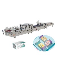 Machine automatique de fabrication de boîtes à gâteaux / Machine plieuse-colleuse à 4 et 6 coins, machine de pliage et de collage de boîtes en carton