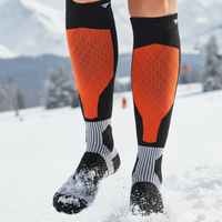 MOON Chaussettes de ski unisexes personnalisées, organiques, antibactériennes, respirantes, légères, en Spandex/Acrylique, pour les sports de plein air