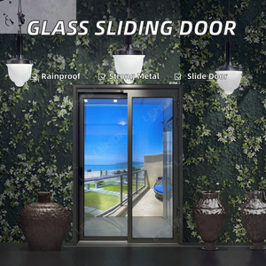 Porte coulissante en verre double vitrage en alliage d'aluminium moderne pour intérieur/extérieur, étanche, patio, entrée principale, jardin, garage, affleurante - Product Image 2