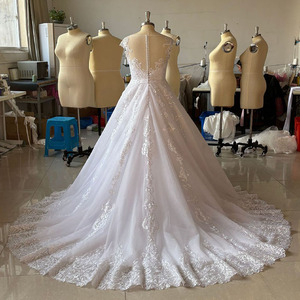 Nuovo Arrivo: Abito da Sposa in Pizzo Bianco Vintage di Alta Gamma, Stile Moderno, Scollo a V, Schiena Scoperta, Sexy, per Esportazione in Europa <span class=keywords><strong>e</strong></span> America - Product Image 5