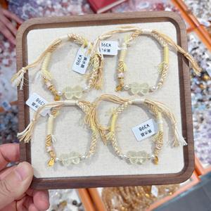天然水晶ブレスレット ビーズ付き レッド 手編み レディースジュエリー ファッションギフト 調節可能ブレスレット 卸売 - Product Image 5