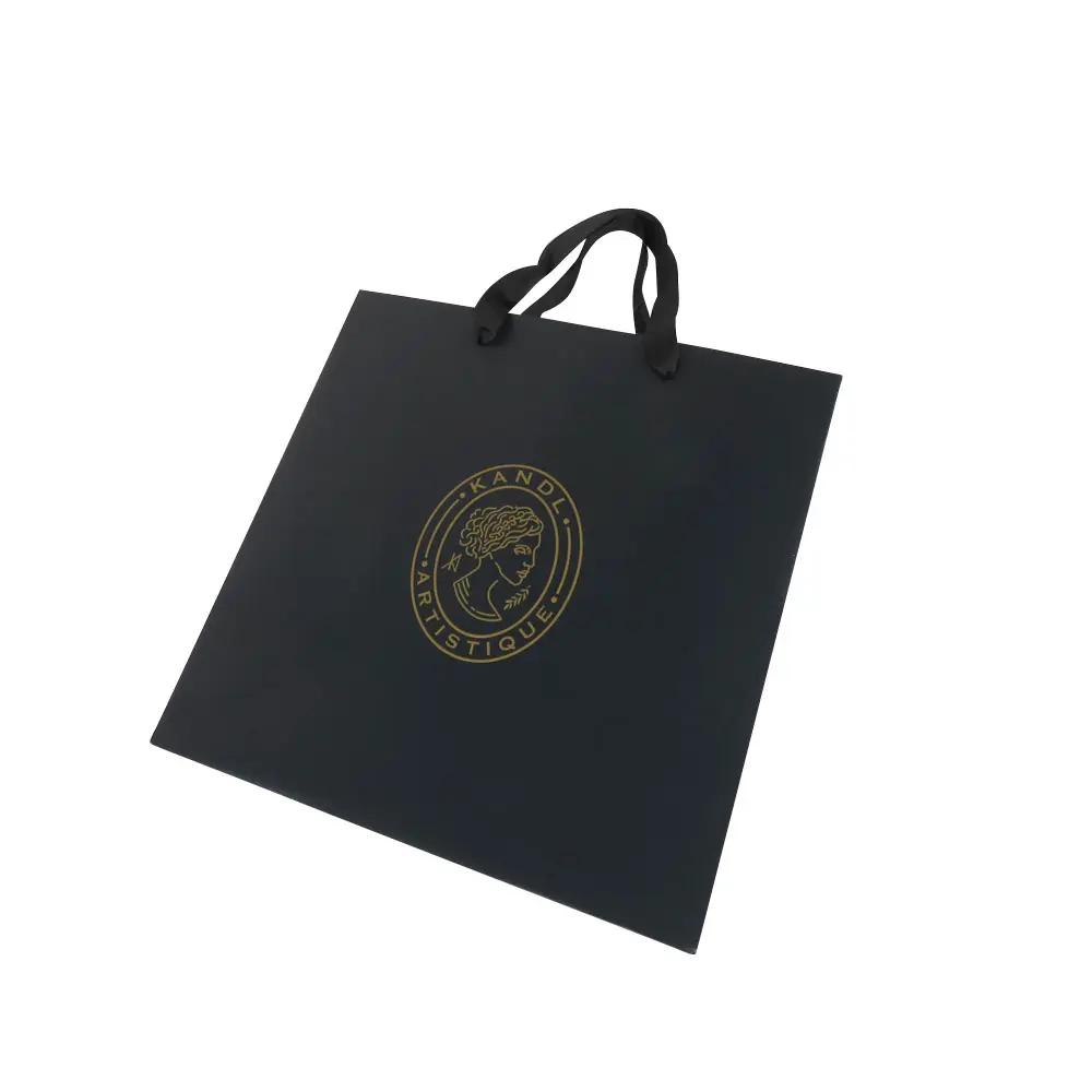 Hediye çantası özel kağıt çanta Logo lüks sert sunum hediye alışveriş turuncu kağıt saplı çanta