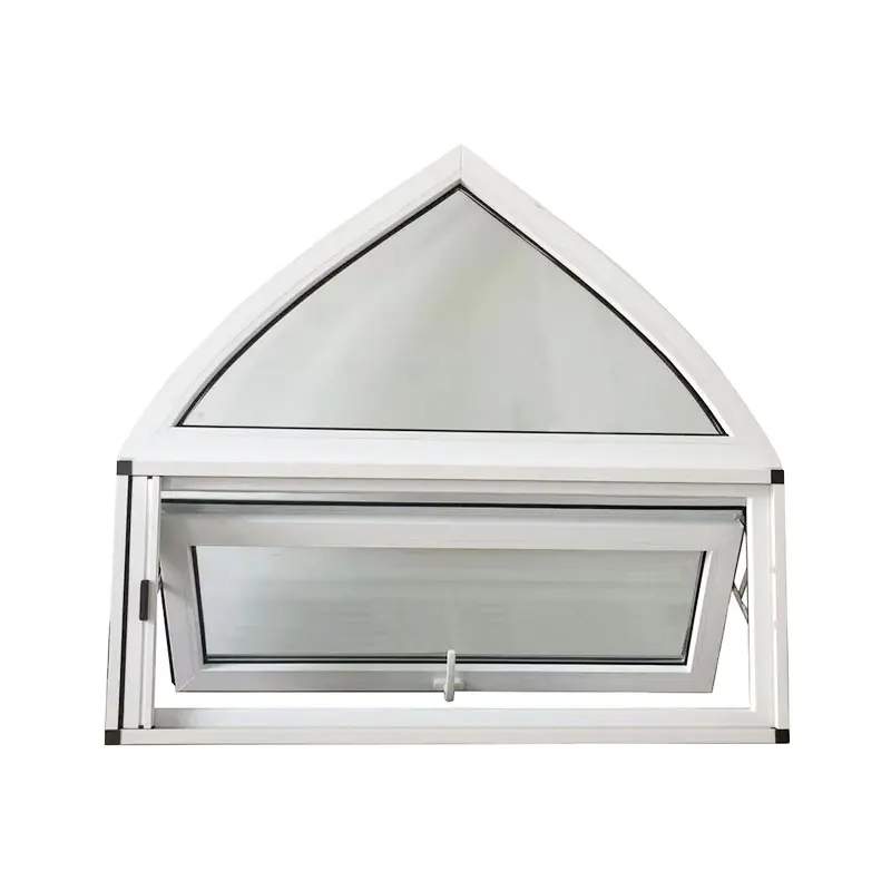 HENENG Design speciale a forma di arco in PVC finestre appese superiori finestra per tende da sole in PVC con rete a schermo a fisarmonica