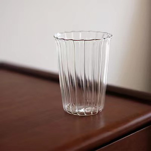 Taza de Vidrio Transparente para Café <span class=keywords><strong>Helado</strong></span> Americano, Latte, Cold Brew, <span class=keywords><strong>Mocha</strong></span>, Crema, Chocolate, con Rayas, 440 ml, Resistente al Calor, de Fábrica China - Product Image 6