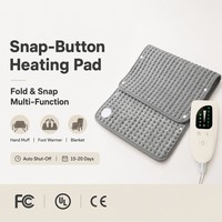 Almohadilla Térmica de Cedro, Manta Calefactora con Botones a Presión, Envoltura Portátil, Compresa Caliente, Terapia de Calor, Fisioterapia, Lavable, Apagado Automático