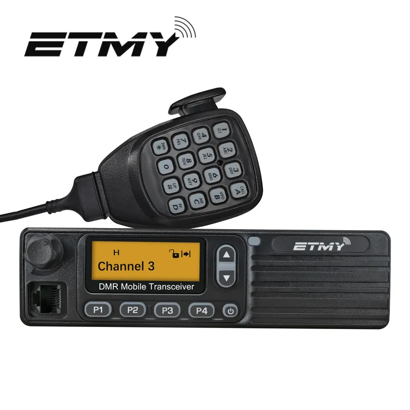 Ecome ET-M80D dmr radio dual band, dual display, dual standby 3000 channels 50w output power mobile radio