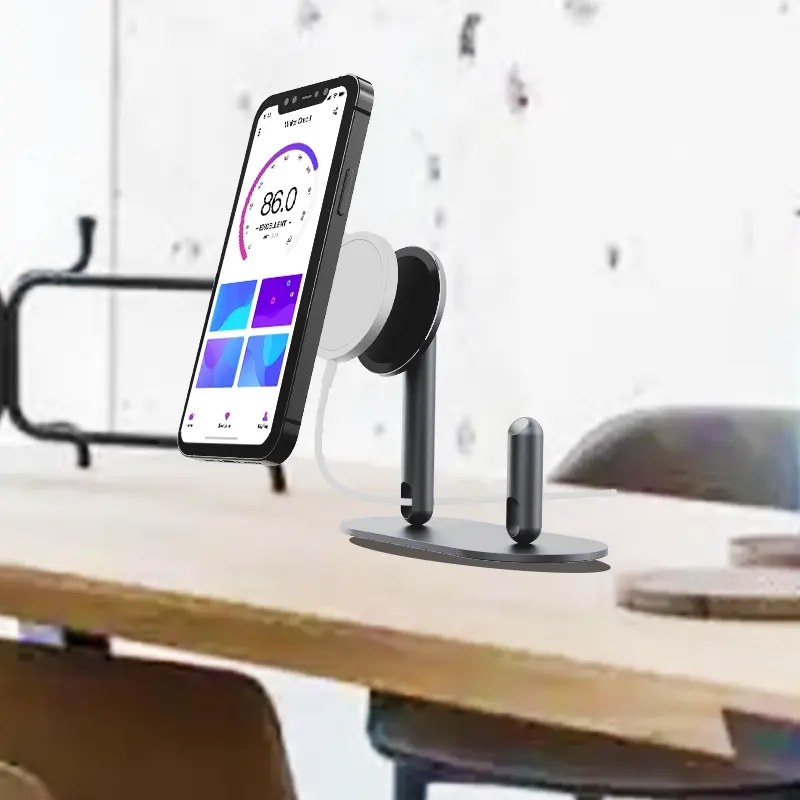 Desain Baru Pemegang Telepon Pengisian Nirkabel Desktop 2 In 1 Multifungsi untuk Iphone 12 13 14 Jam Tangan dan Telepon Seluler Lainnya