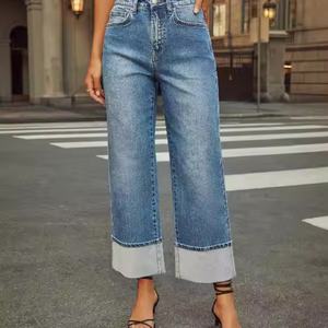 Jeans de Cintura Baja de Diseño Moderno 2025, Estilo Urbano, Holgados, Rectos, Transpirables, Lavados, Vintage, para Chicas - Product Image 3