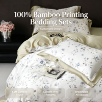 Parures de lit à poches profondes 100 % en lyocell de bambou ou viscose de bambou