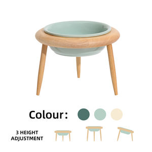 Shamitao mangkuk kucing keramik miring naik, makanan kucing dapat disesuaikan melindungi tulang belakang tengkuk anjing air hewan peliharaan - Product Image 1